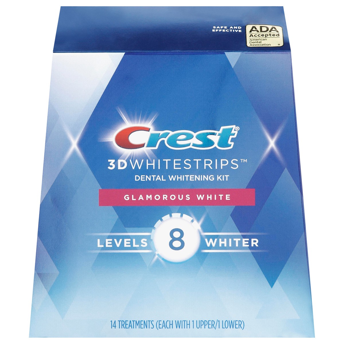 Crest 3D Whitestrips Glamorous White At-home Teeth Whitening Kit, 14 ...