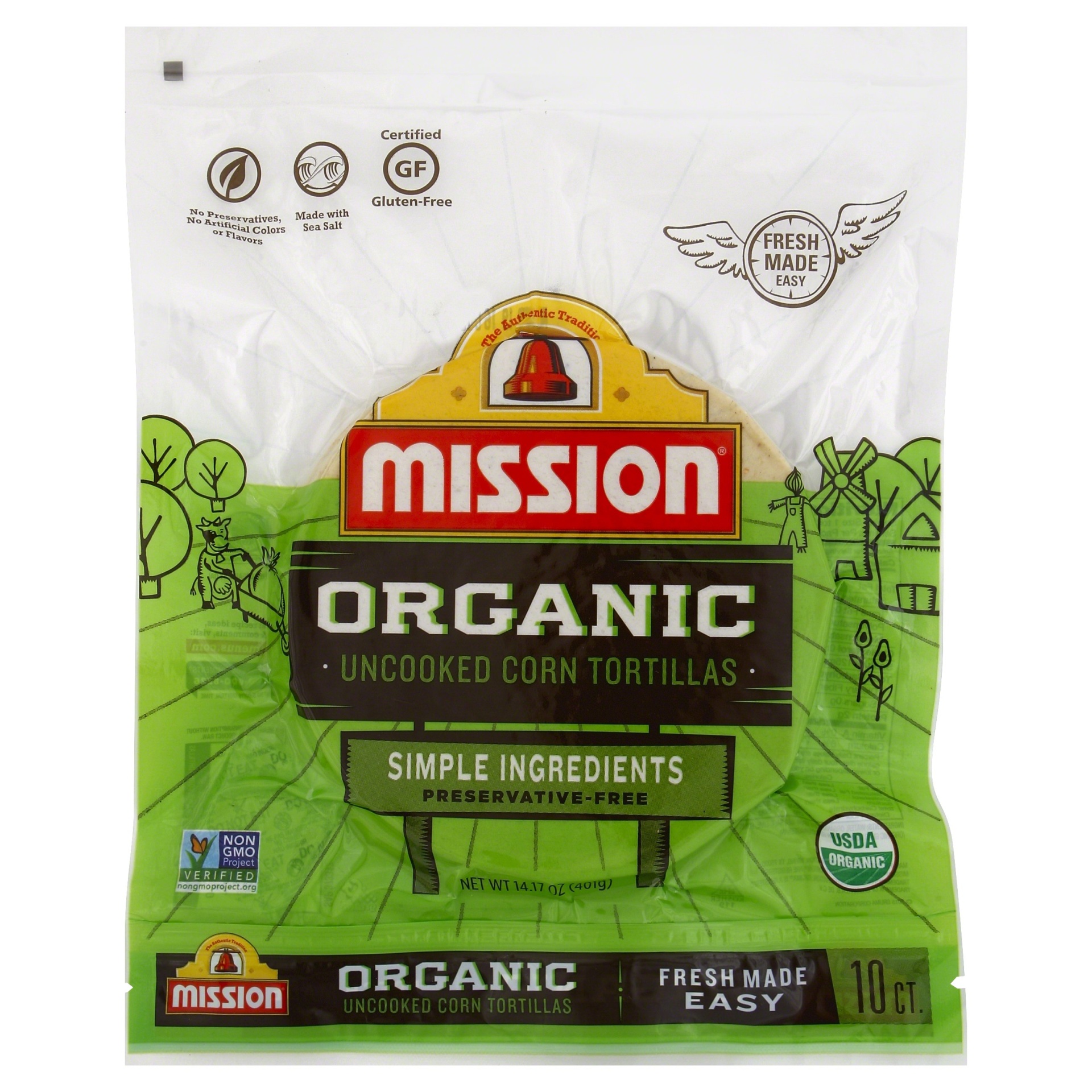 slide 1 of 3, Mission Organic Uncooked Corn Tortillas , 10 ct; 14.17 oz