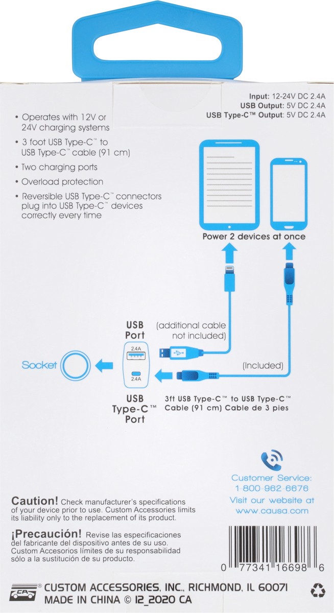 slide 5 of 11, Goxt 3 FT USB Type-C & USB Charger with USB Type-C Cable 1 ea, 1 ct