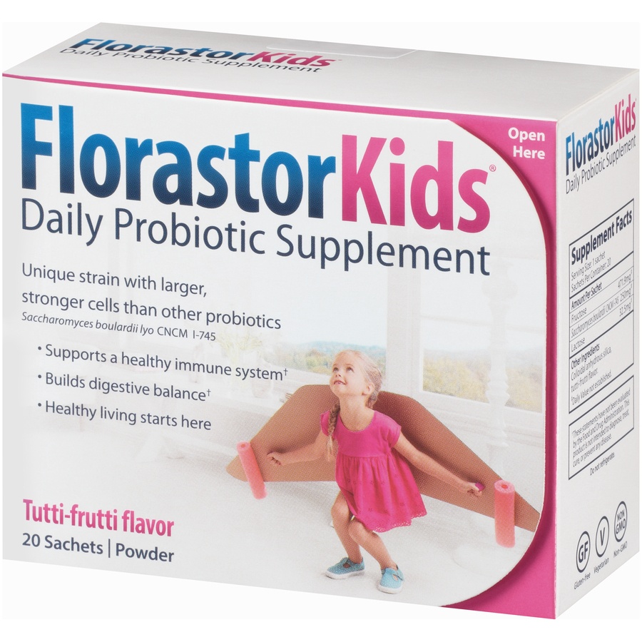 slide 3 of 3, FlorastorKids Daily Probiotic Supplement Powder Sachets, 20 ct