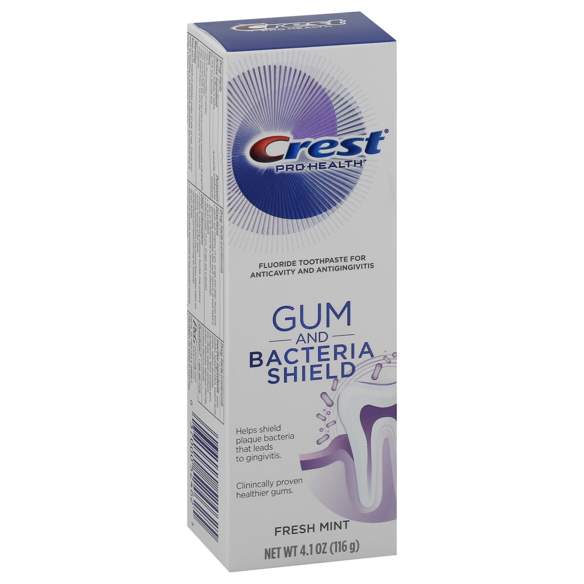 slide 2 of 10, Crest Gum & Bacteria Shield Toothpaste with Fluoride Fresh Mint, 4.1 oz