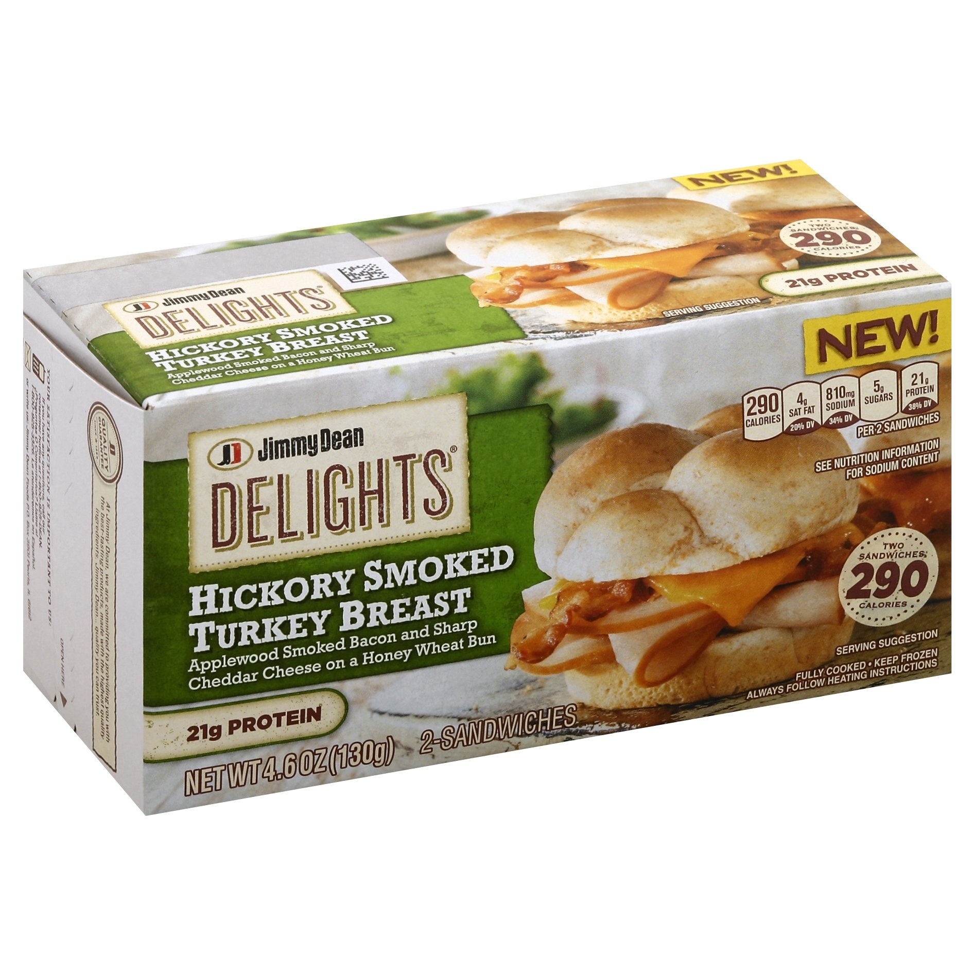 slide 1 of 5, Jimmy Dean Delights Hickory Smoked Turkey Sandwich, 1 ct