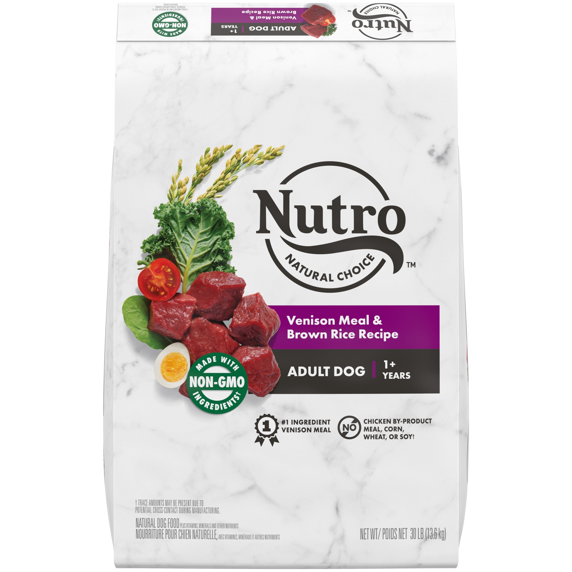 slide 1 of 5, Nutro Natural Choice Adult Dry Dog Food, Venison Meal & Brown Rice Recipe Dog Food, 30 lb. Bag, 30 lb