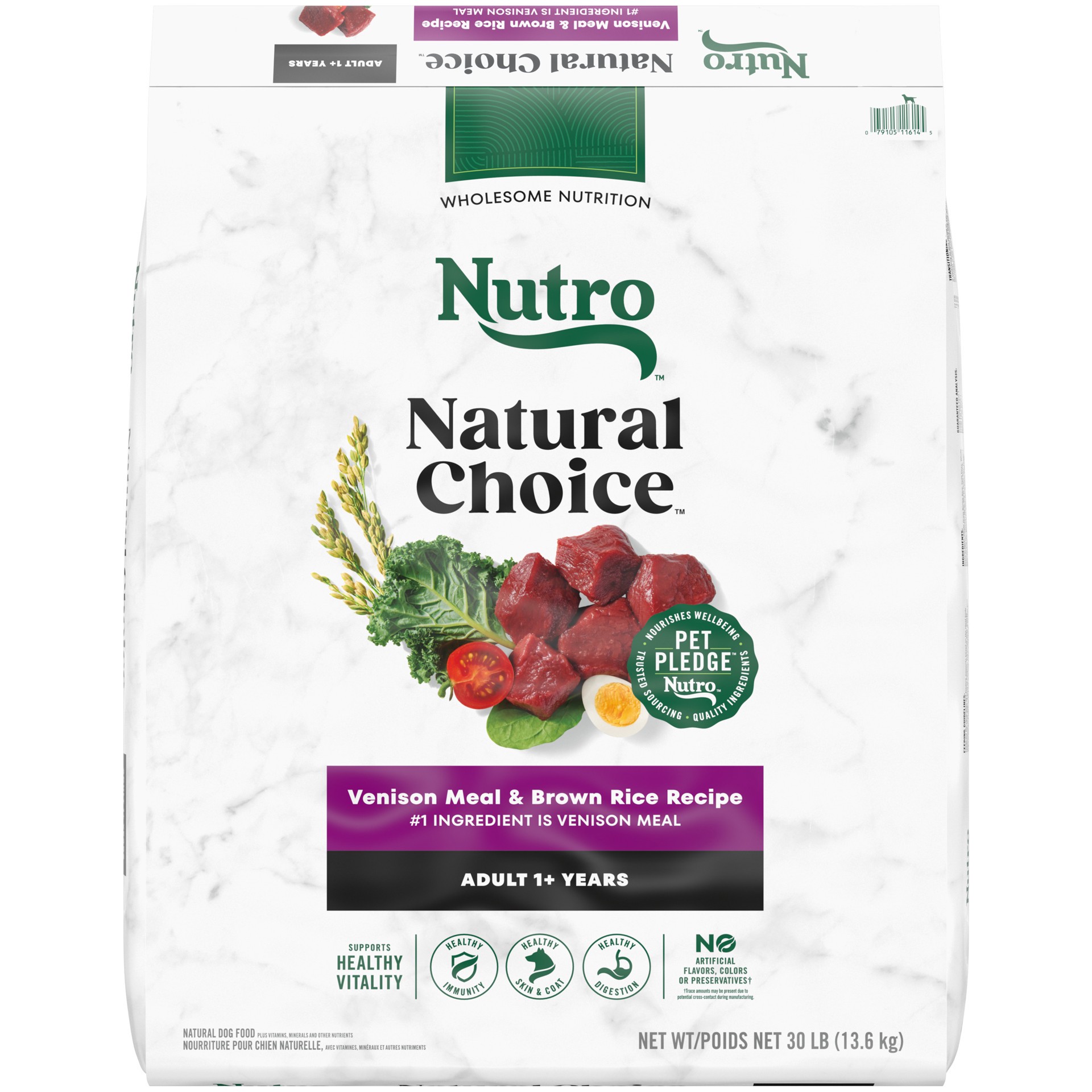 slide 1 of 5, Nutro Natural Choice Adult Dry Dog Food, Venison Meal and Brown Rice Recipe, 30 lbs., 30 lb