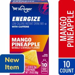 Kroger® Energize Caffeine Mango Pineapple Drink Mix Packets, 10 ct / 0.18 oz