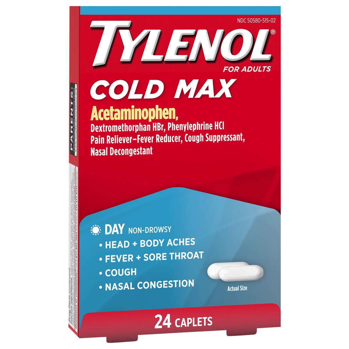 slide 2 of 8, Tylenol Cold Multi Symptom Caplets, 24 ct