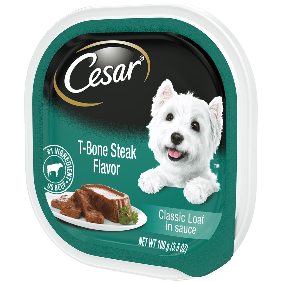 slide 3 of 9, Cesar Classics Tbone Steak Flavor In Meaty Juices Wet Dog Food, 3.5 oz