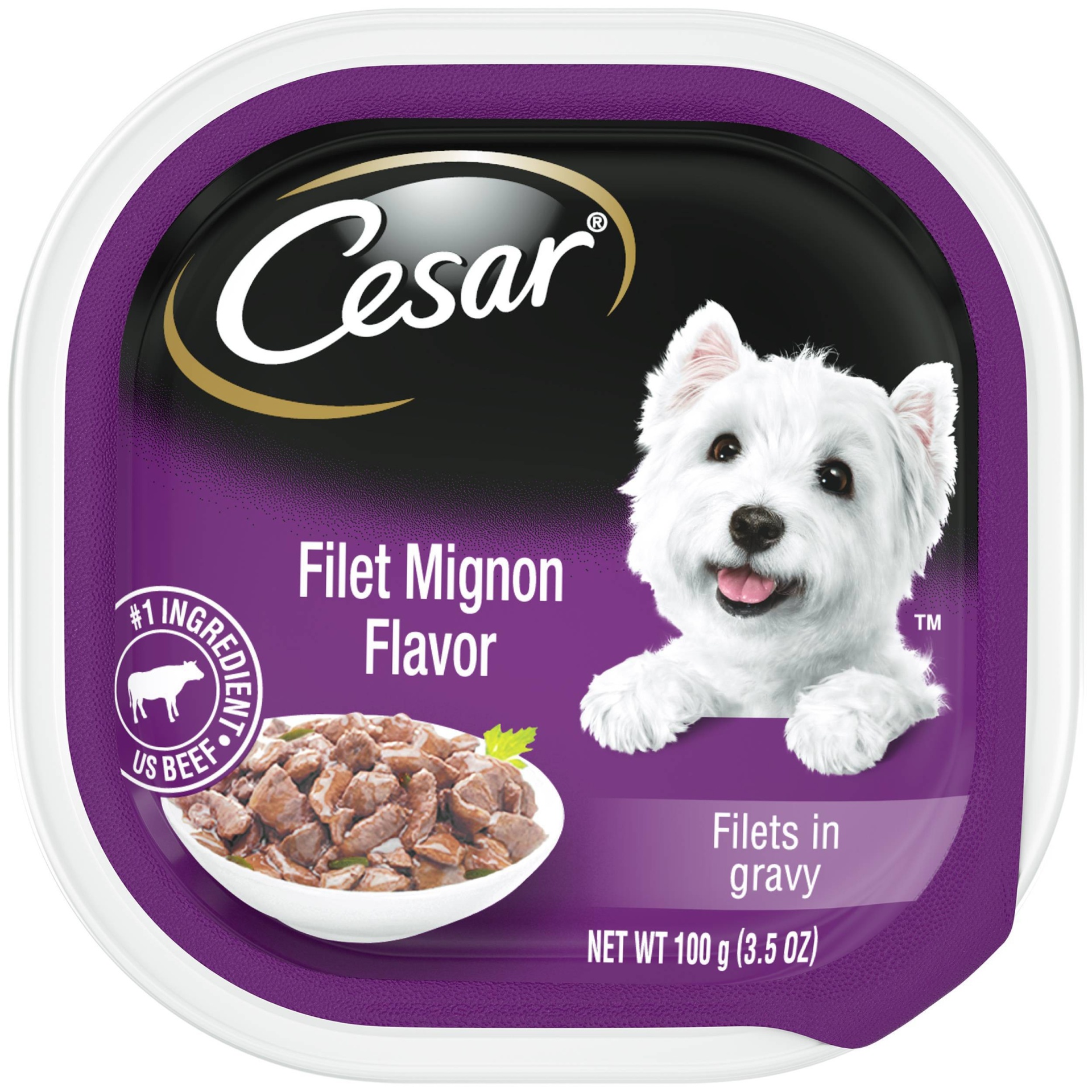 slide 1 of 1, Cesar Classics Tbone Steak Flavor In Meaty Juices Wet Dog Food, 3.5 oz