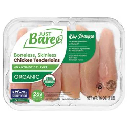 Just BARE Brand Organic Boneless Skinless Chicken Tenderloins