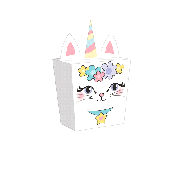 slide 1 of 1, Creative Converting Sassy Caticorn Party Paper Treat Bags, 8 ct