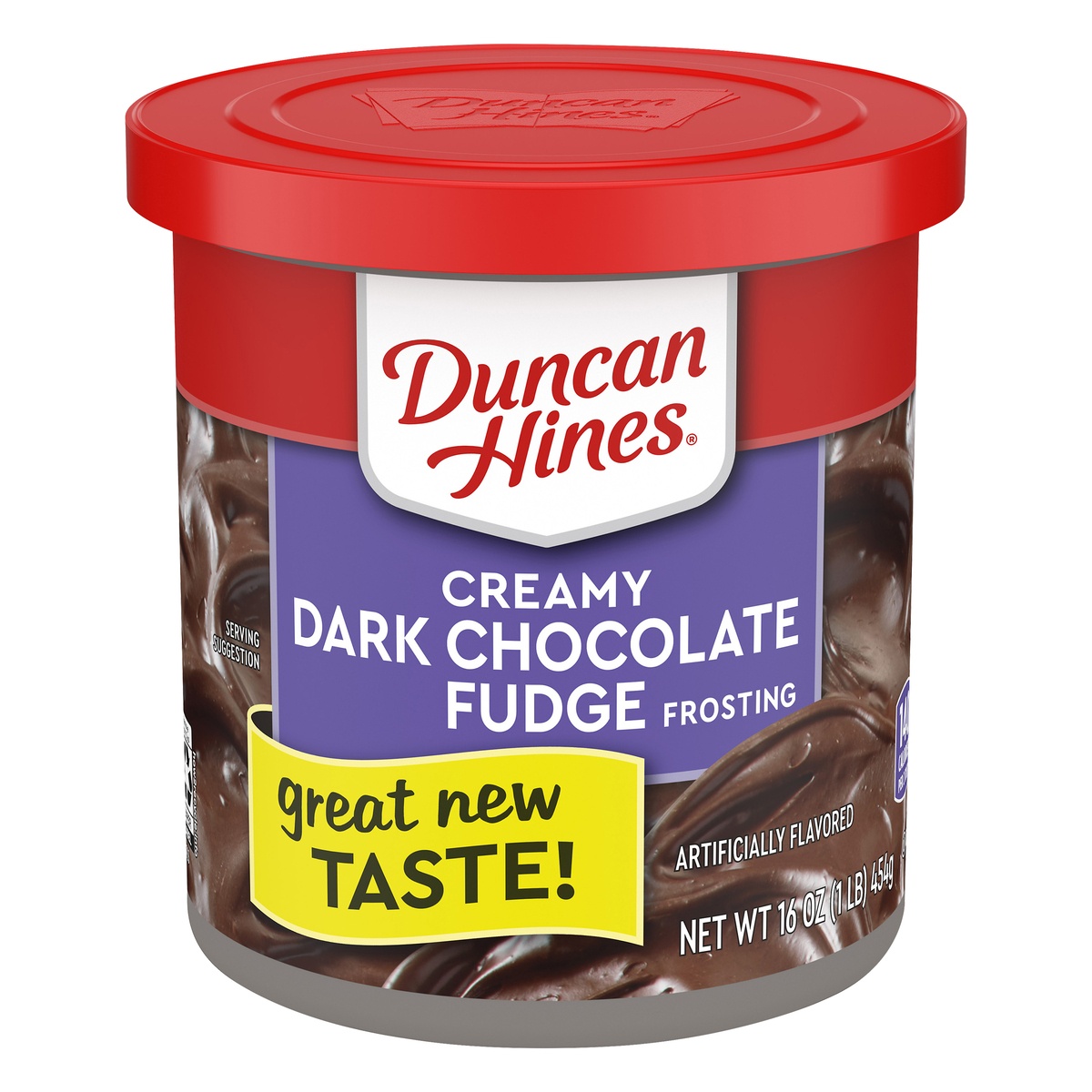 slide 1 of 9, Duncan Hines Creamy Dark Chocolate Fudge Frosting, 16 OZ, 16 oz