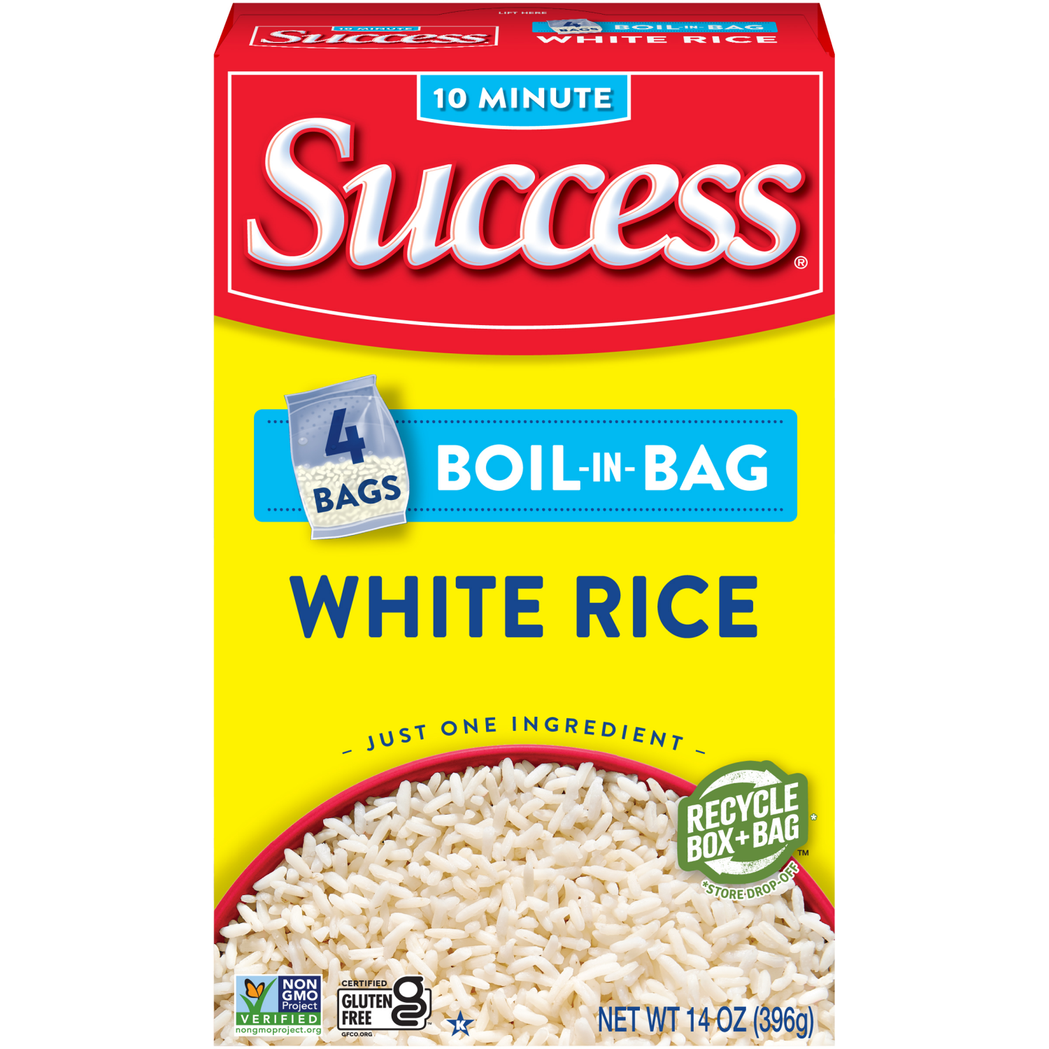 slide 1 of 8, Success White Rice, Boil-in-Bag, 14 oz