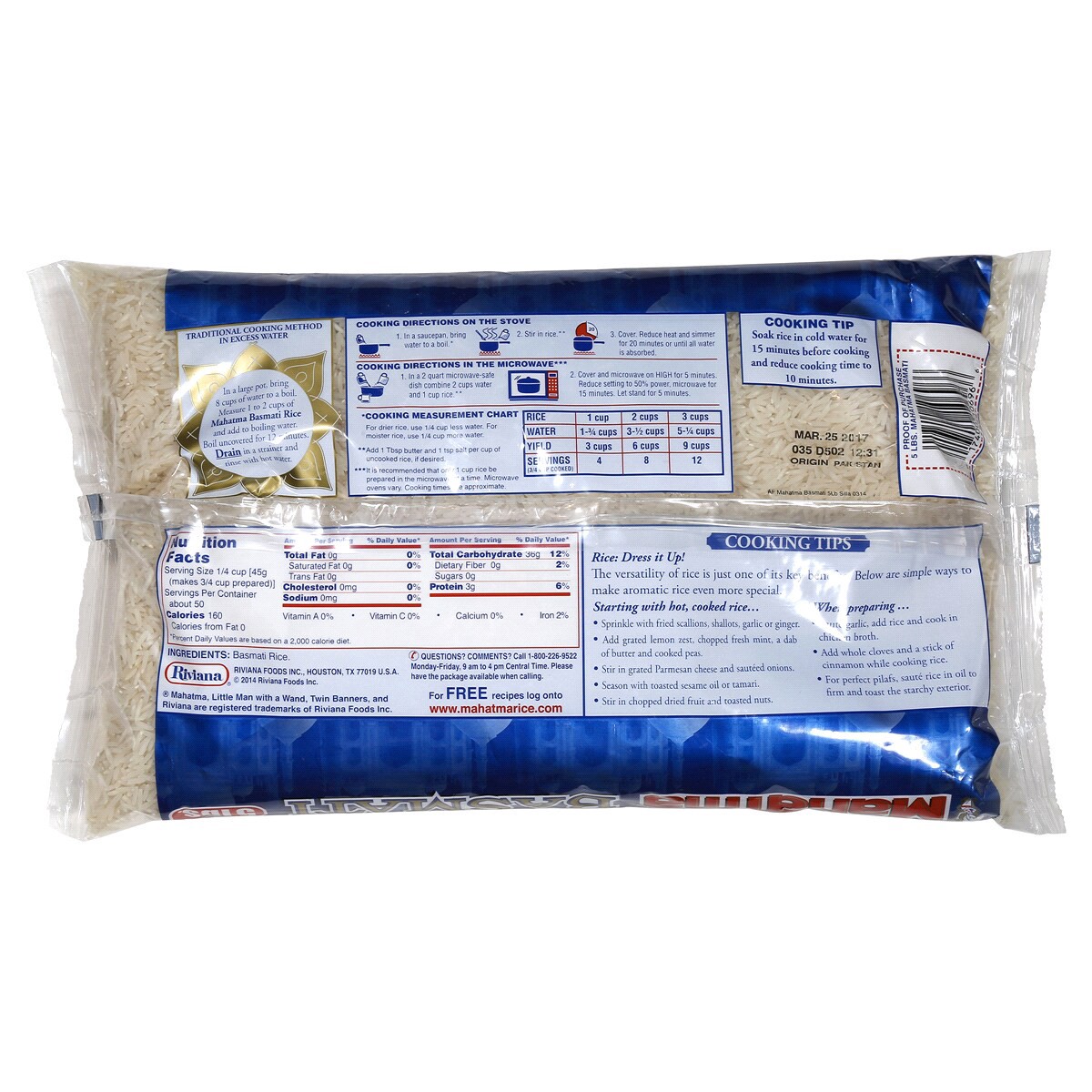 slide 2 of 2, Mahatma Rice, Basmati - 80 oz, 80 oz