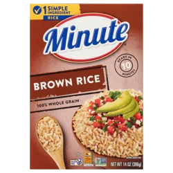 Minute Rice, Brown, 100% Whole Grain - 14 oz