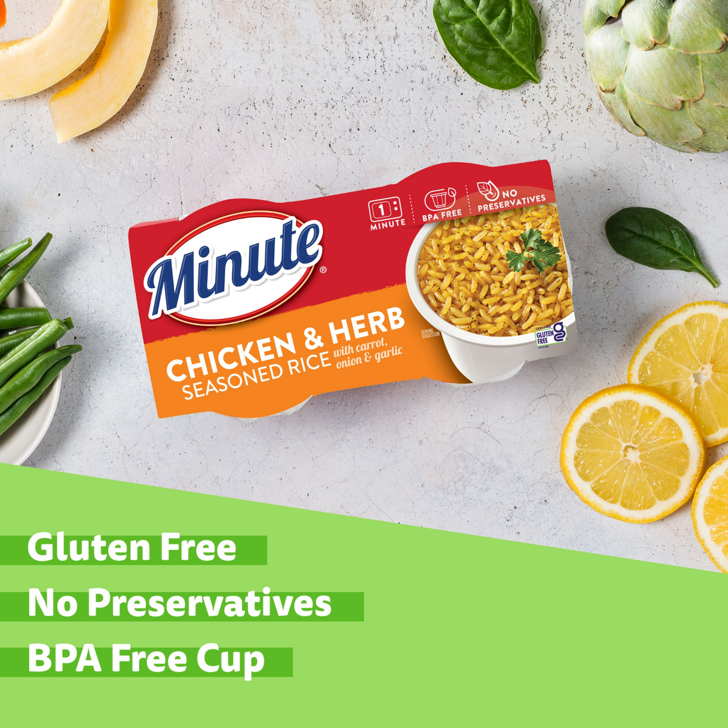 slide 7 of 8, Minute Seasoned Rice, Chicken & Herb, 8.8 oz