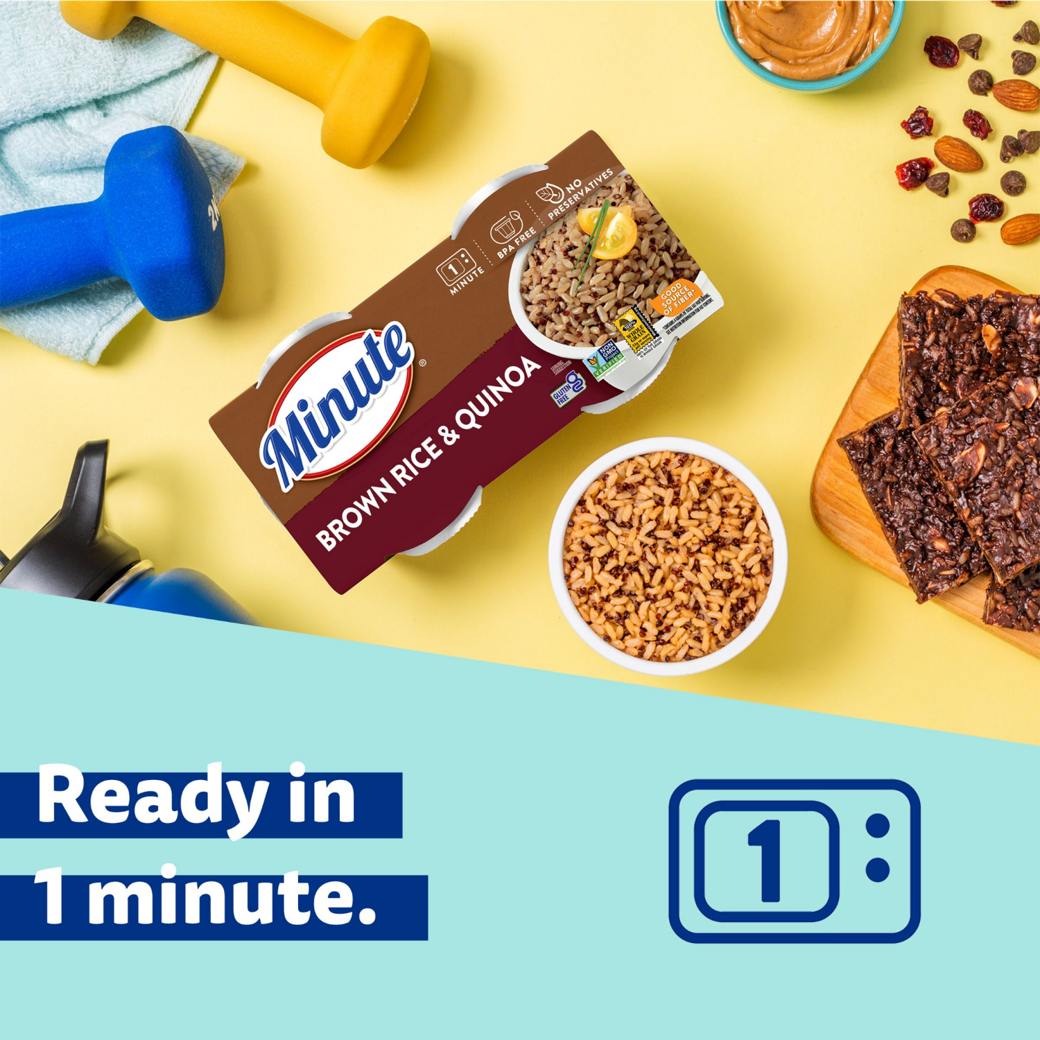 slide 6 of 8, Minute Brown Rice & Quinoa, 8.8 oz