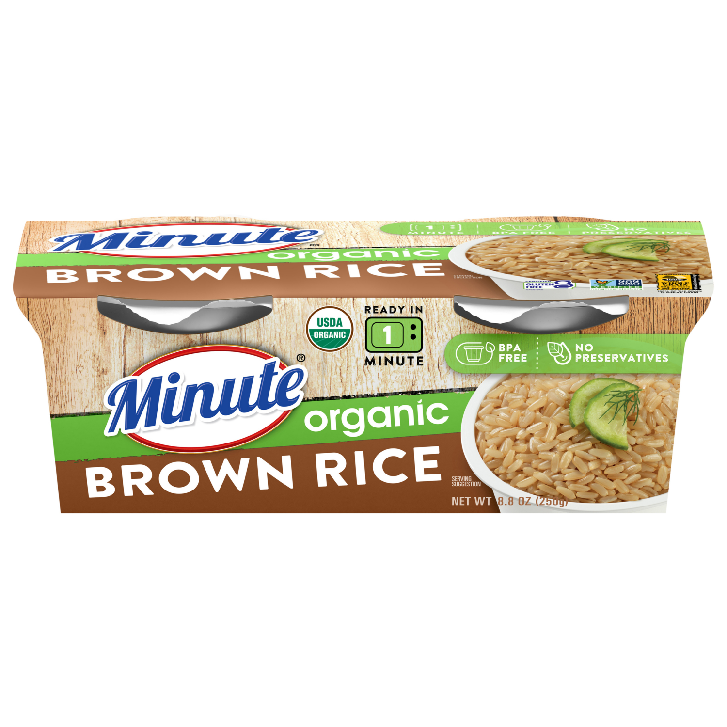 slide 1 of 1, Minute Brown Rice, Organic, 2 ct; 4.4 oz
