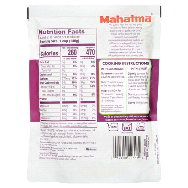 slide 6 of 13, Mahatma Jasmine Rice, Cilantro Limon, 8.8 oz