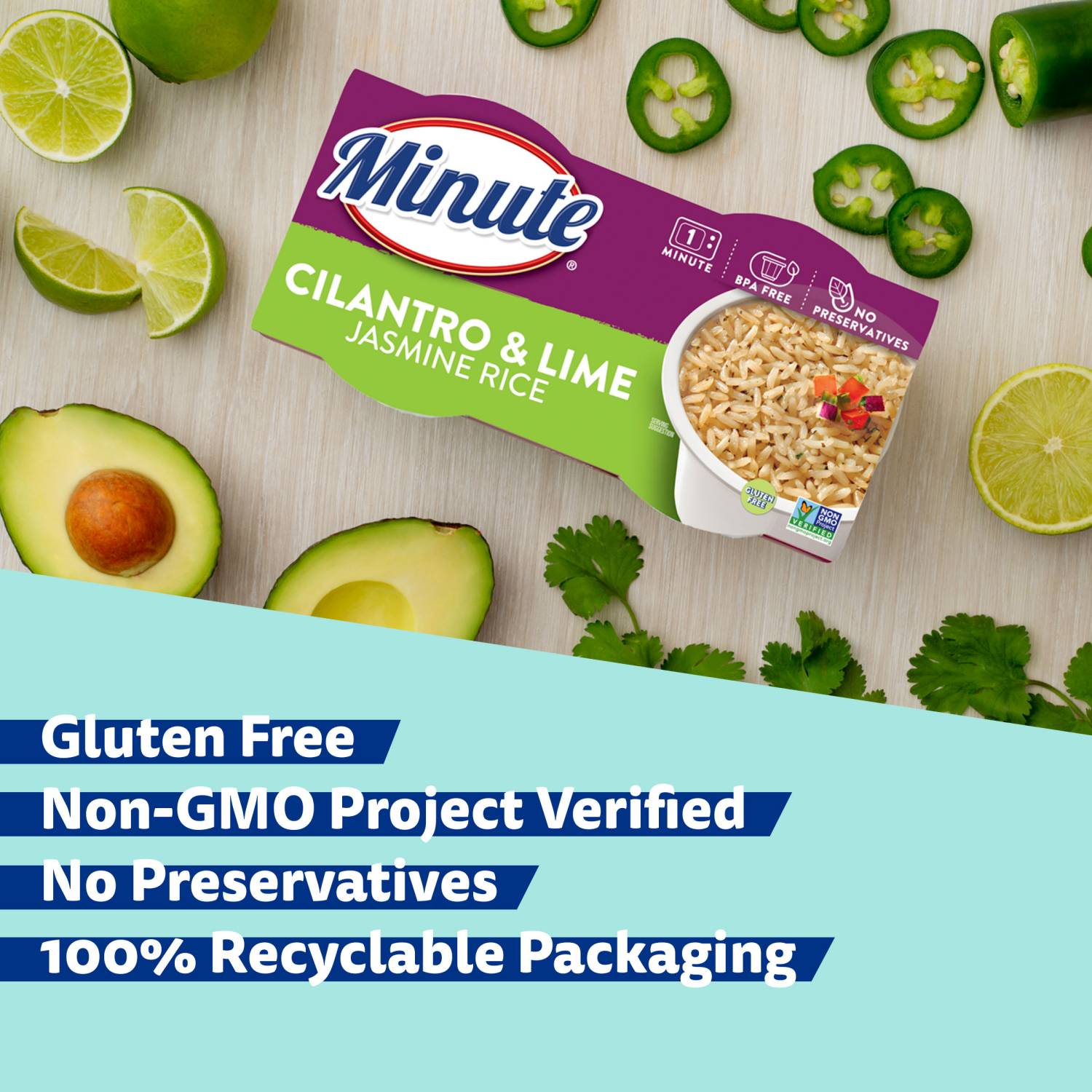 slide 6 of 8, Minute Jasmine Rice, Cilantro & Lime, 8.8 oz