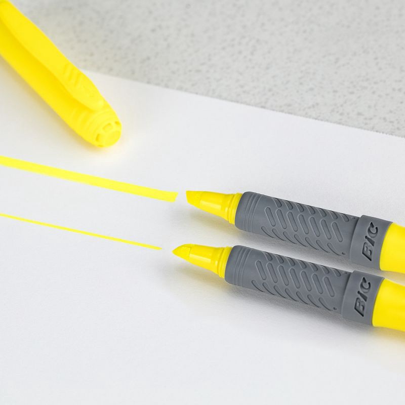 slide 4 of 6, BIC 12ct Brite Liner Chisel Tip Highlighters, 12 ct