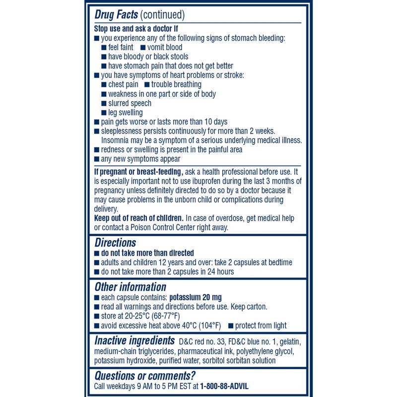 slide 9 of 10, Advil PM Liqui-Gels Pain Reliever/Nighttime Sleep Aid Liquid Filled Capsules - Ibuprofen (NSAID) - 80ct, 80 ct