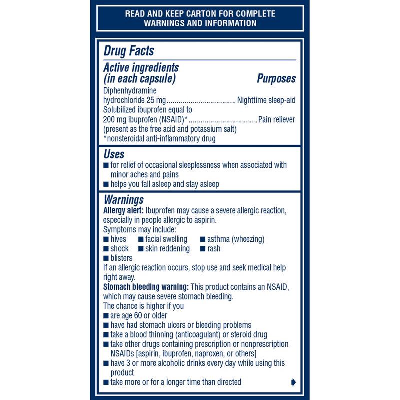 slide 10 of 10, Advil PM Liqui-Gels Pain Reliever/Nighttime Sleep Aid Liquid Filled Capsules - Ibuprofen (NSAID) - 80ct, 80 ct