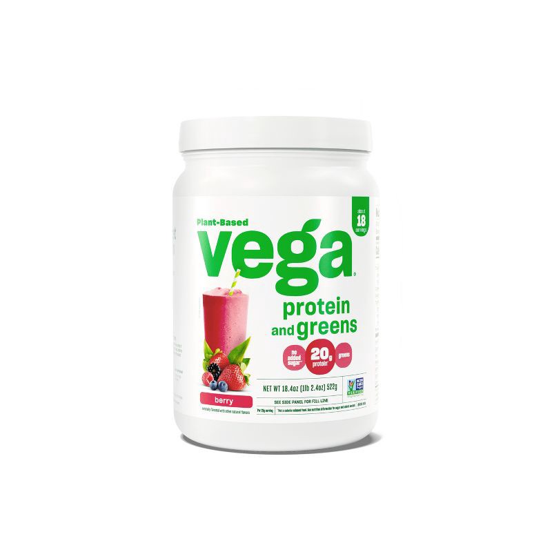 slide 1 of 5, Vega Protein and Greens Plant Based Vegan Protein Powder - Berry - 18.4oz - 18 Servings, 18.4 oz, 18 servings