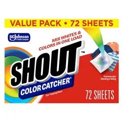 Shout Color Catcher Dye Trapping Laundry Sheets - 72ct: Fresh Scent, Sodium Lauryl Sulfate-Free