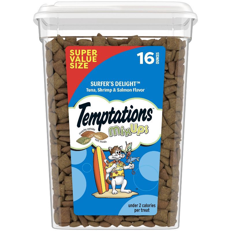 slide 1 of 12, Temptations Mix Ups Surfers Delight Cat Treats with Shrimp Tuna and Salmon - 16oz, 16 oz