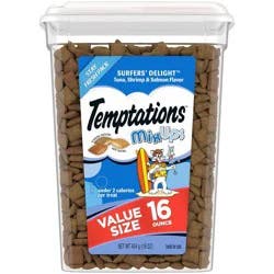 Temptations Mix Ups Surfers Delight Cat Treats with Shrimp Tuna and Salmon - 16oz