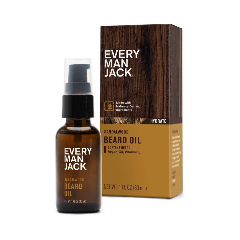 slide 2 of 10, Every Man Jack Men's Moisturizing Beard Oil with Shea Butter - Sandalwood - 1 fl oz, 1 fl oz