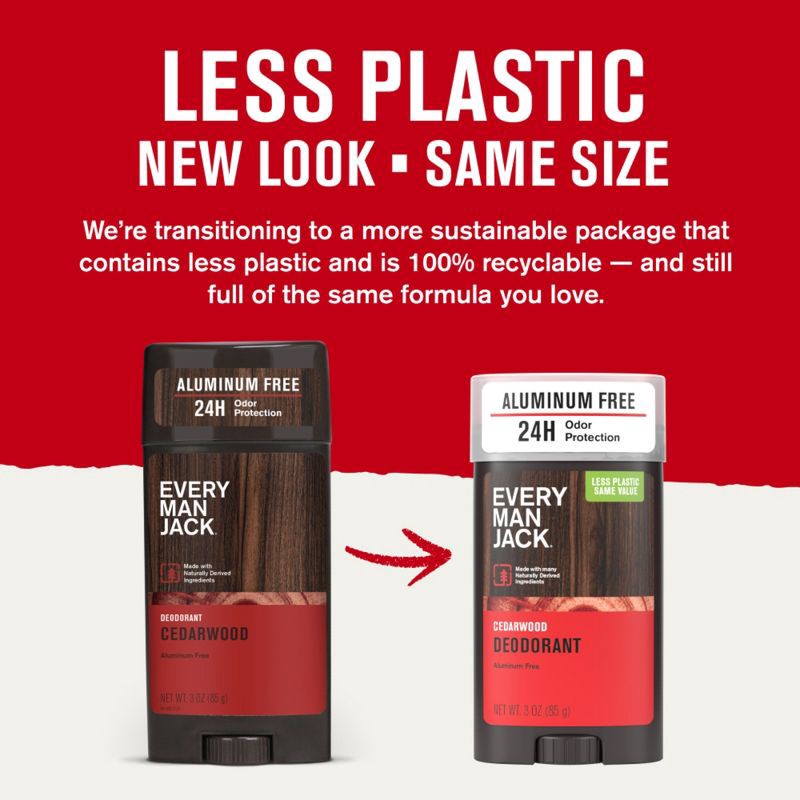 slide 3 of 14, Every Man Jack Cedarwood Men's Natural Deodorant - Aluminum-Free 3oz, 3 oz