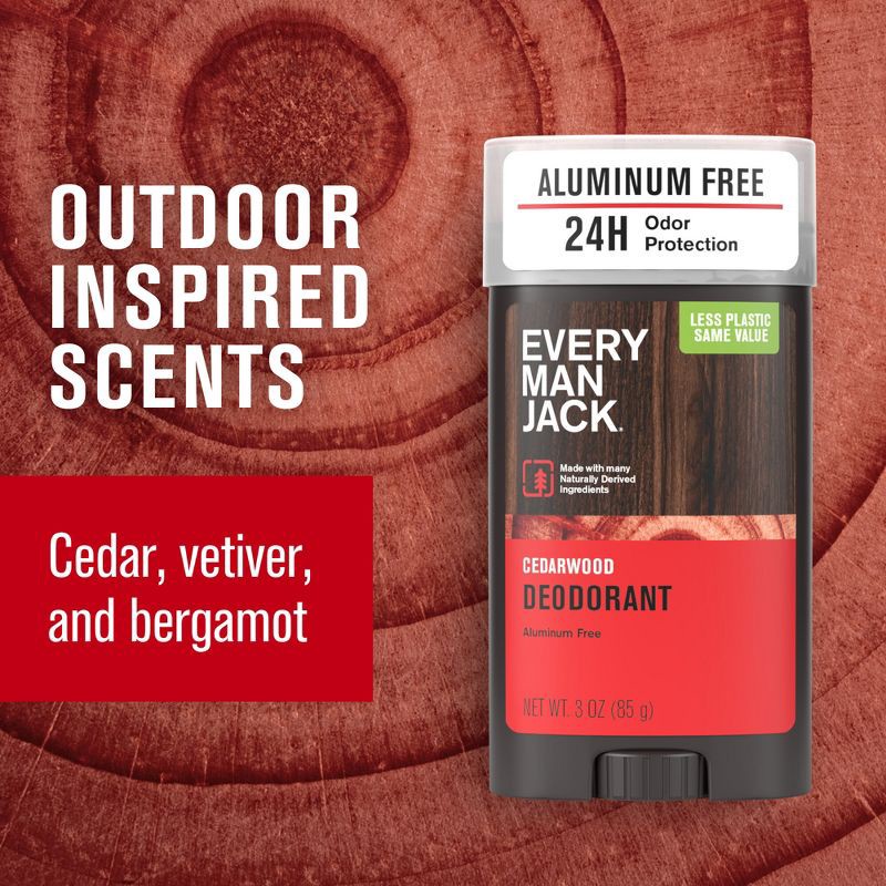 slide 5 of 14, Every Man Jack Cedarwood Men's Natural Deodorant - Aluminum-Free 3oz, 3 oz