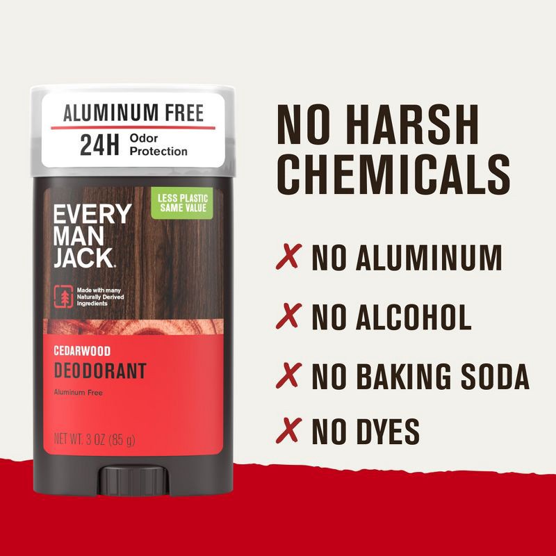 slide 8 of 14, Every Man Jack Cedarwood Men's Natural Deodorant - Aluminum-Free 3oz, 3 oz