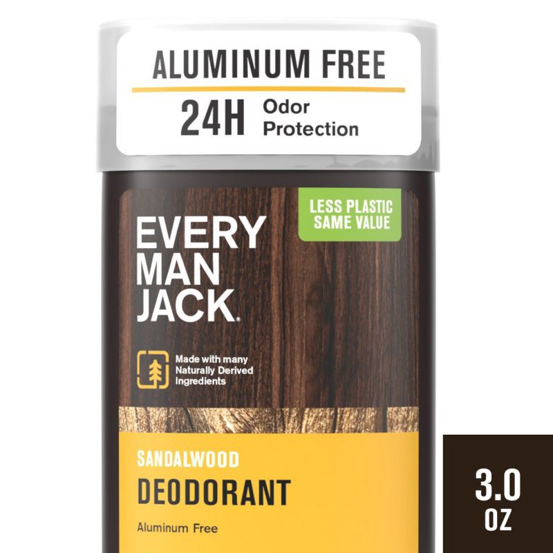 slide 1 of 13, Every Man Jack Sandalwood Men's Natural Deodorant - Aluminum-Free 3oz, 3 oz