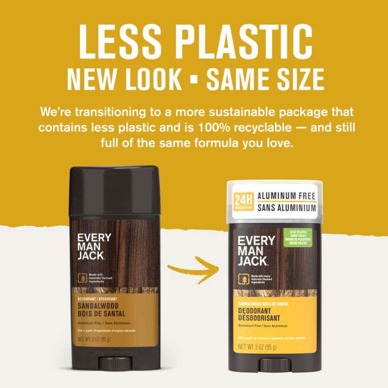 slide 3 of 13, Every Man Jack Sandalwood Men's Natural Deodorant - Aluminum-Free 3oz, 3 oz