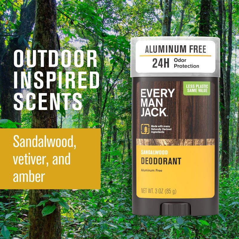 slide 5 of 13, Every Man Jack Sandalwood Men's Natural Deodorant - Aluminum-Free 3oz, 3 oz