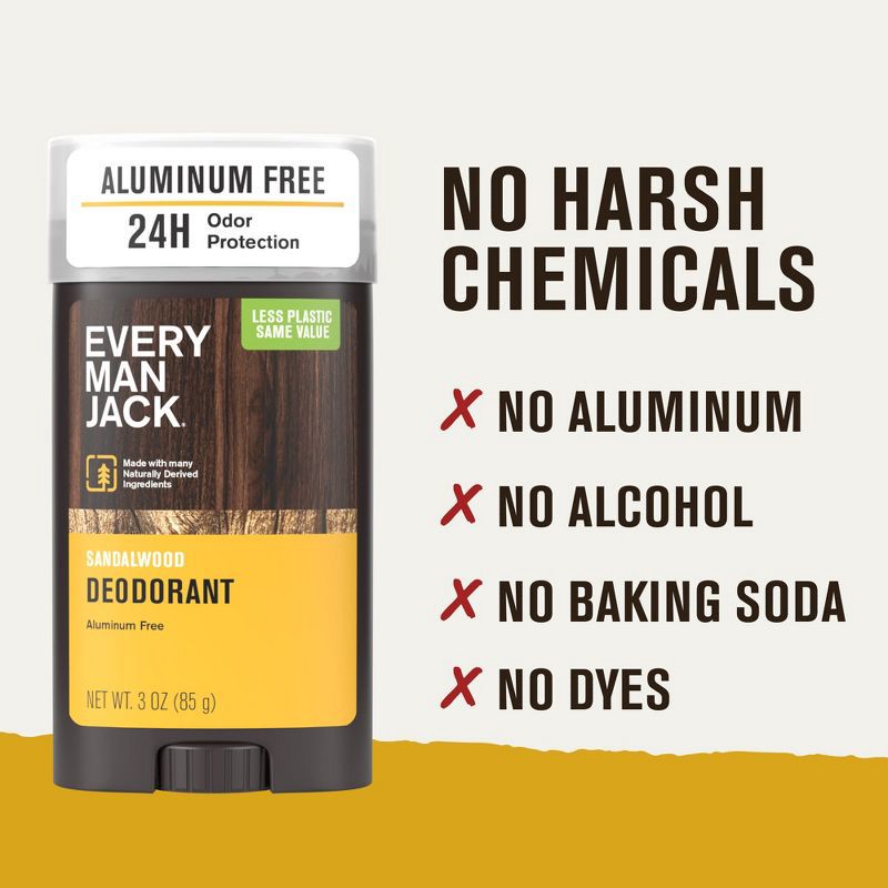 slide 8 of 13, Every Man Jack Sandalwood Men's Natural Deodorant - Aluminum-Free 3oz, 3 oz