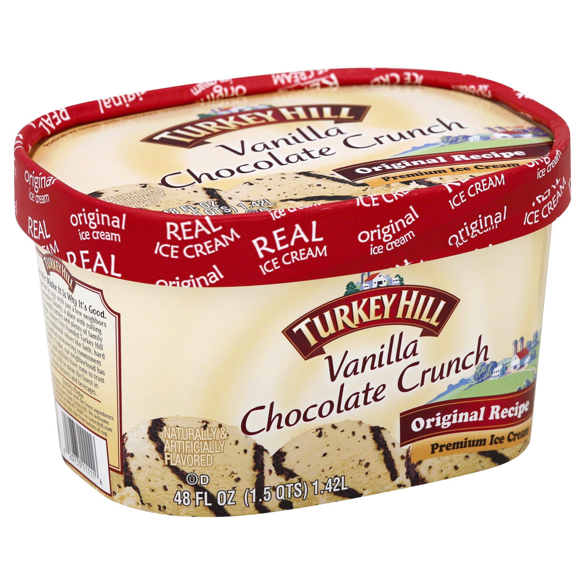 slide 1 of 1, Turkey Hill Ice Cream, Premium, Vanilla Chocolate Crunch, Original Recipe, 48 oz