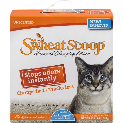 slide 3 of 8, sWheat Scoop Cat Litter Fast-Clumping, 12.3 lb