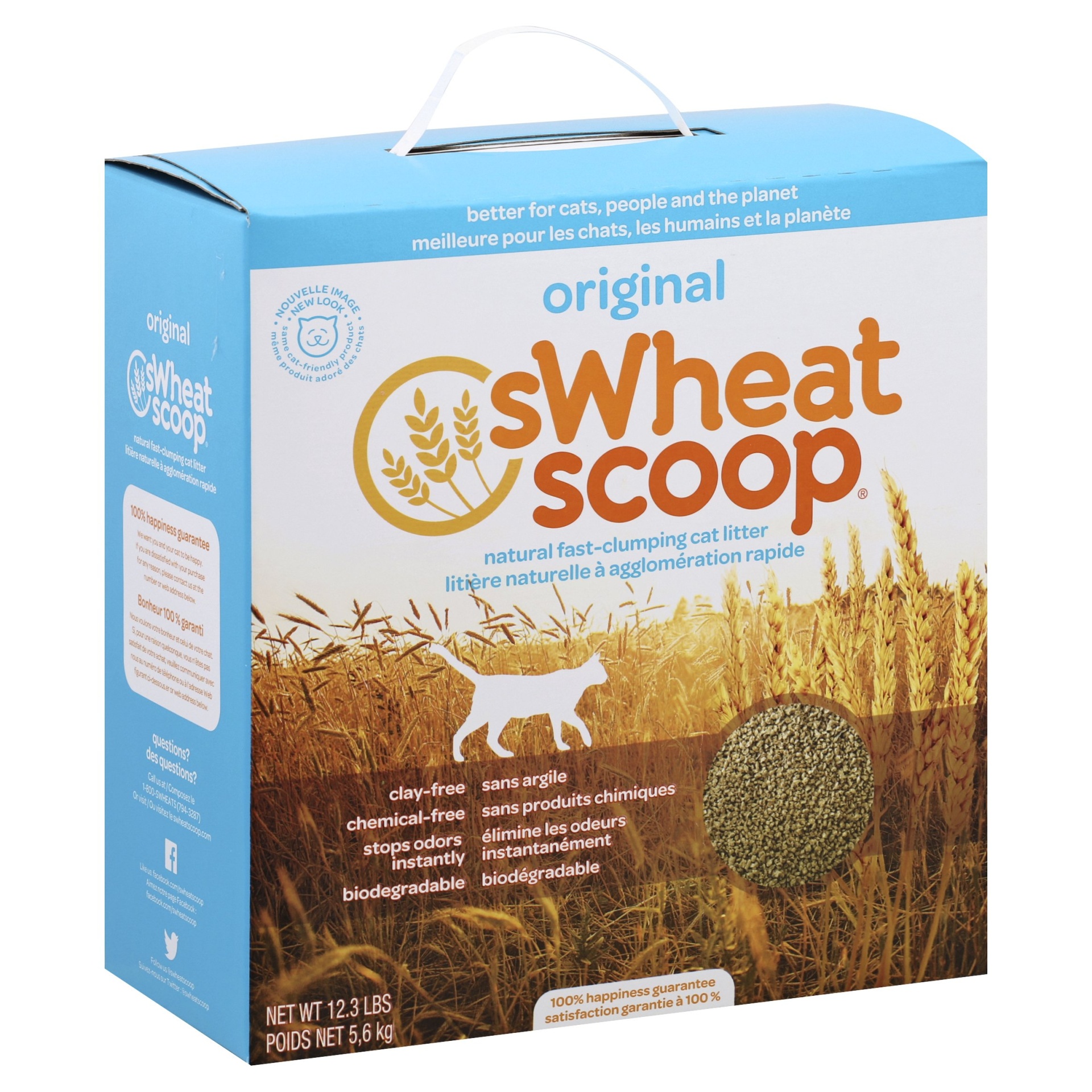 slide 1 of 8, sWheat Scoop Cat Litter Fast-Clumping, 12.3 lb