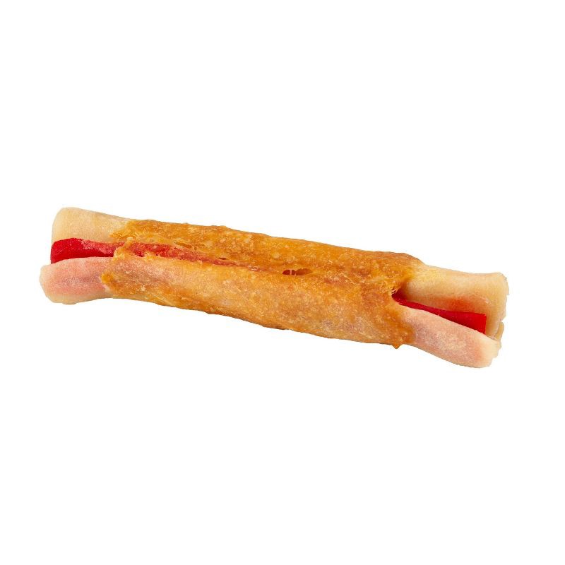 slide 5 of 5, Good 'n' Fun Large Triple Flavored Pork, Beef and Chicken Wrapped Roll Rawhide Dog Treats - 2ct, 2 ct