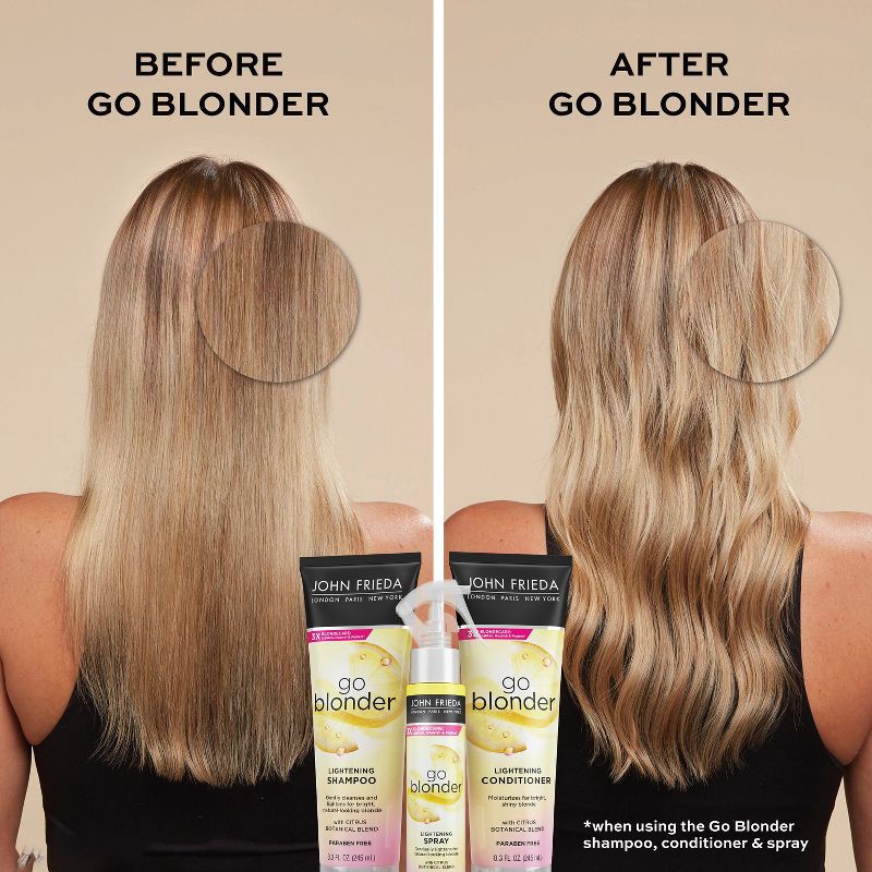 slide 4 of 7, John Frieda Go Blonder Lightening Conditioner for Blonde Hair, Brighten Citrus and Chamomile - 8.3 fl oz, 8.3 fl oz