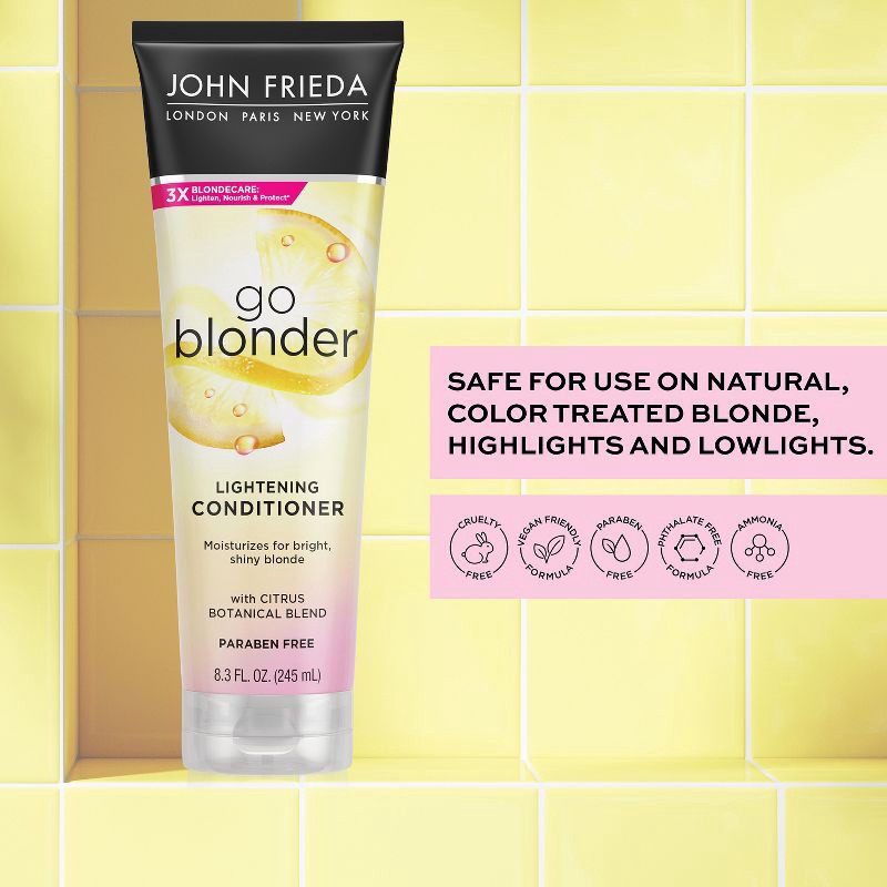 slide 5 of 7, John Frieda Go Blonder Lightening Conditioner for Blonde Hair, Brighten Citrus and Chamomile - 8.3 fl oz, 8.3 fl oz