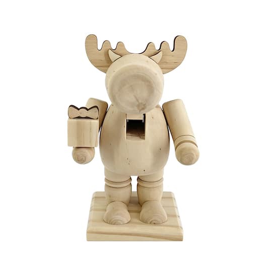 slide 1 of 5, 6.5" Reindeer Diy Pinewood Nutcracker By Make Market, 6.5 in