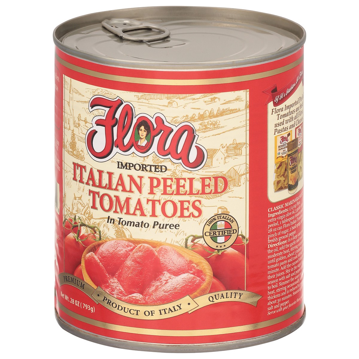 slide 5 of 9, Flora Peeled Italian Tomatoes in Tomato Puree 28 oz, 28 oz