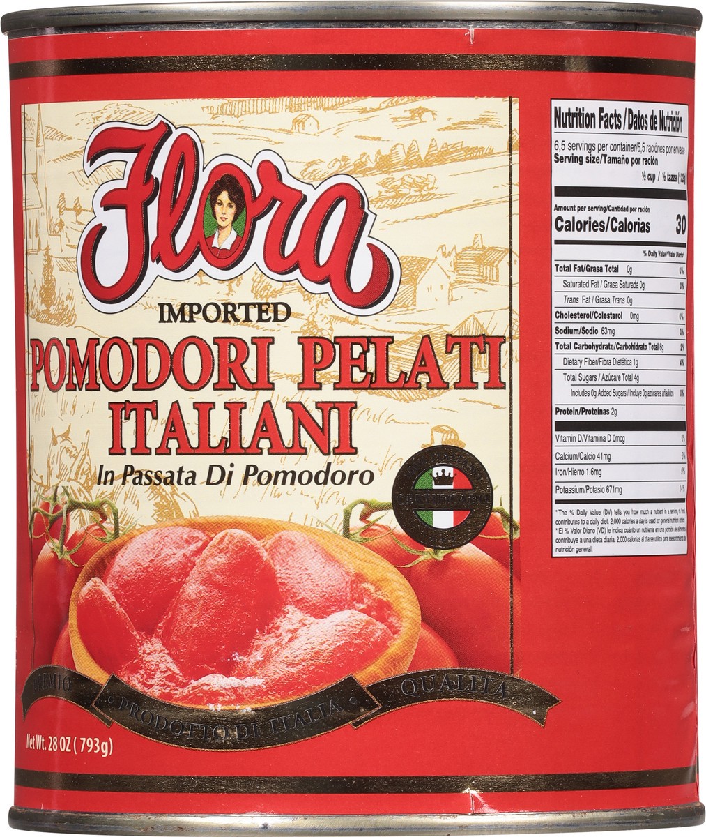 slide 6 of 9, Flora Peeled Italian Tomatoes in Tomato Puree 28 oz, 28 oz