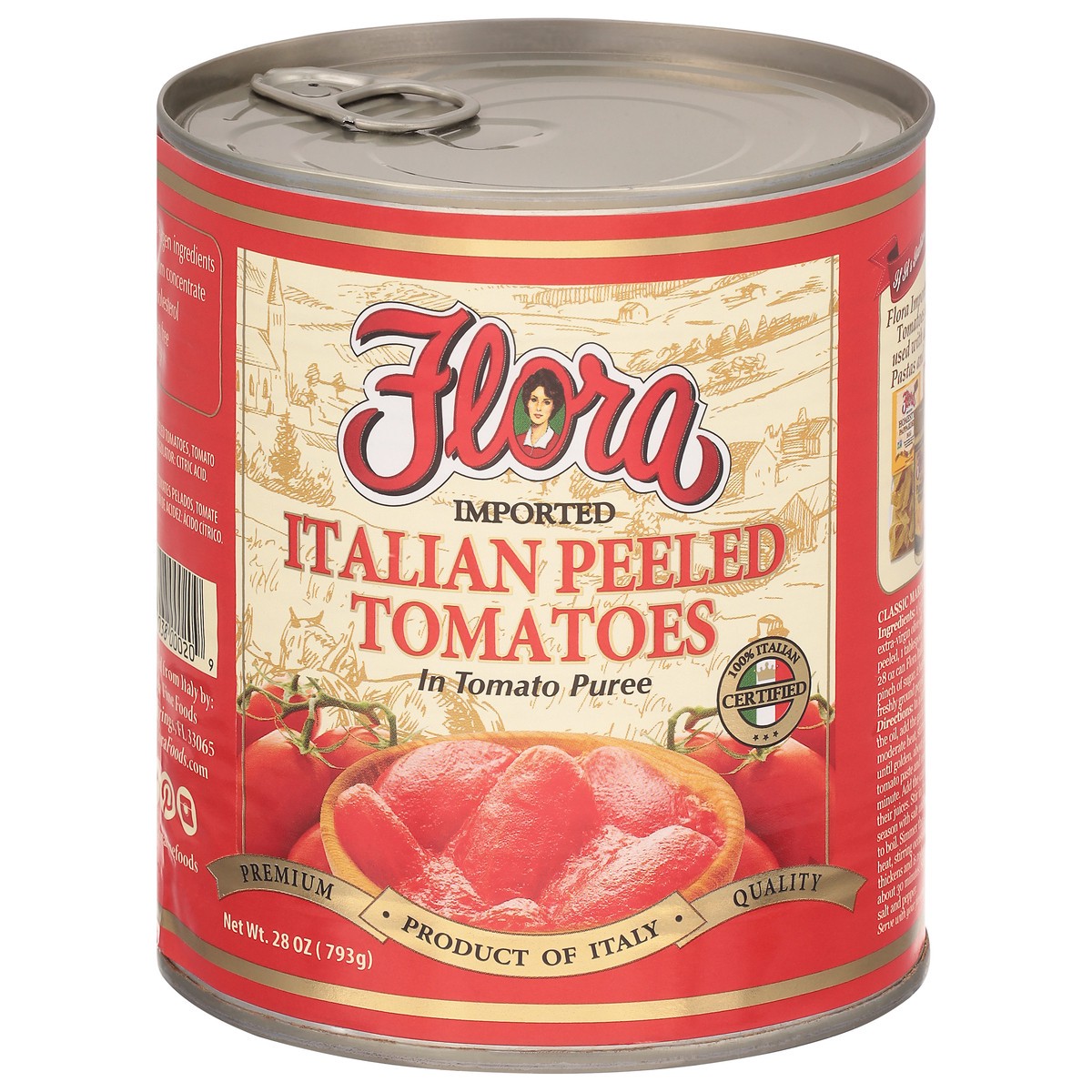 slide 1 of 9, Flora Peeled Italian Tomatoes in Tomato Puree 28 oz, 28 oz