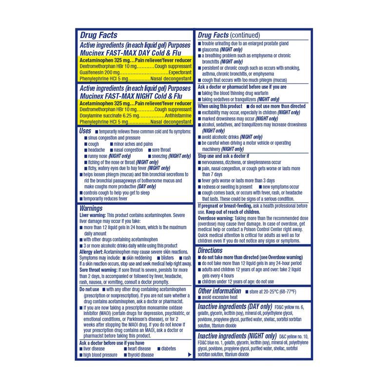 slide 2 of 12, Mucinex Max Strength Cold & Flu Medicine - Day & Night - Liquid Gels - 24ct, 24 ct