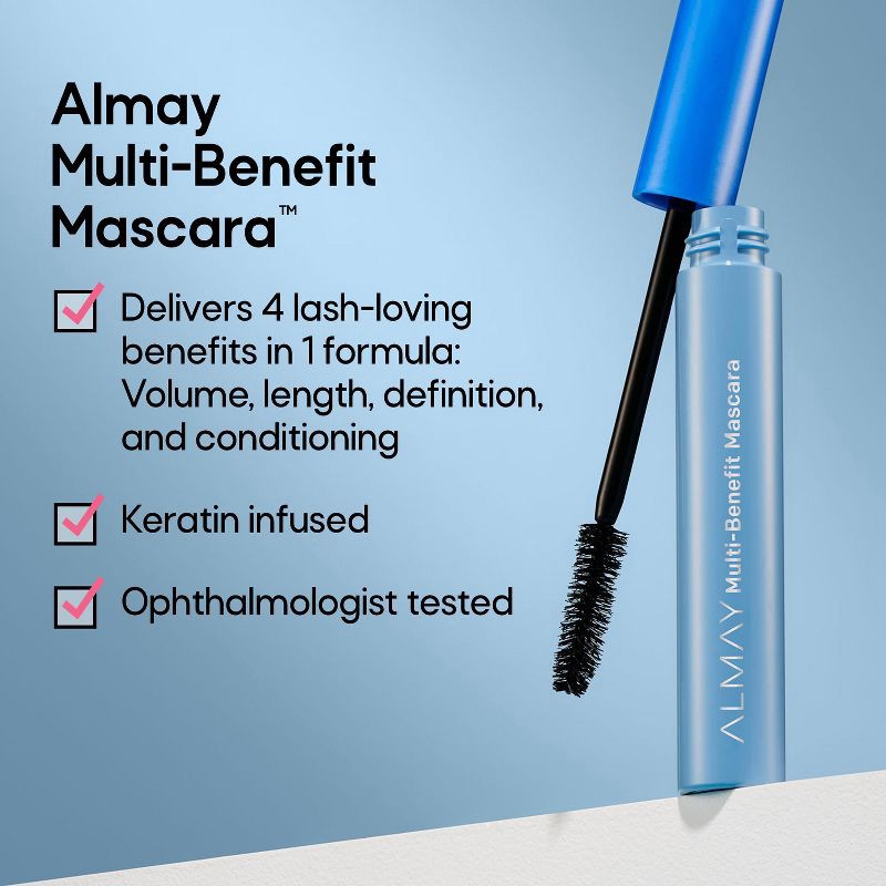 slide 3 of 8, Almay Multi-Benefit Keratin Infused Waterproof Mascara - 502 Black - 0.24 fl oz, 0.24 fl oz